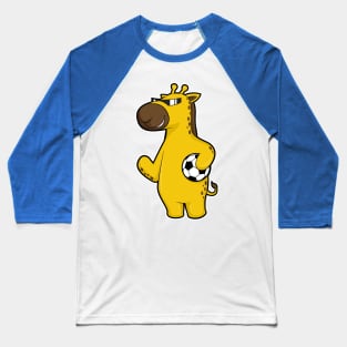 Giraffe as Soccer player with Soccer ball Baseball T-Shirt